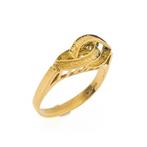 18 Krt. Gouden abstracte fantasie ring (gouden ring), Sieraden, Tassen en Uiterlijk, Ringen, Gebruikt, Overige kleuren, Ophalen of Verzenden