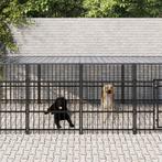 vidaXL Hondenkennel met dak 15,02 m² staal, Dieren en Toebehoren, Verzenden, Nieuw