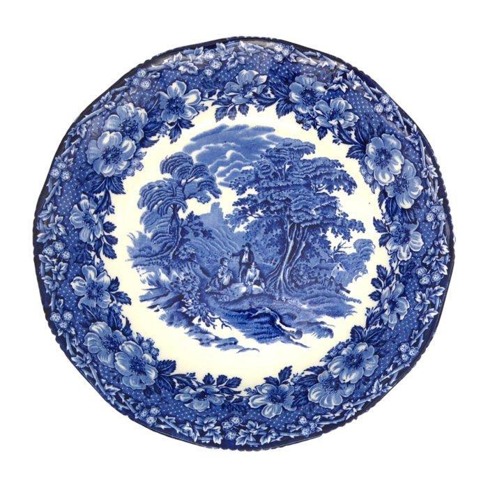 Themacollectie - Serie Woodland blauw, met bloemrand en, Antiek en Kunst, Antiek | Meubels | Tafels