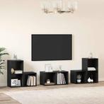 vidaXL TV-kast set 6 pcs Zwart Eiken 37 x 35 x 72 cm Bewerkt, Huis en Inrichting, Verzenden, Nieuw, Minder dan 50 cm, Minder dan 100 cm