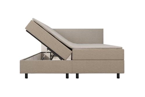 Mörgenn Opberg Boxspring Beige - 140x200 cm, Huis en Inrichting, Slaapkamer | Boxsprings, Beige, Nieuw, Verzenden