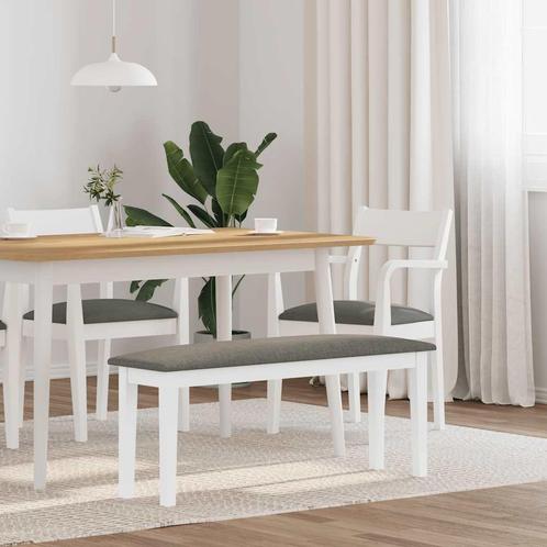 vidaXL Bank 110 cm massief hout wit rubber, Huis en Inrichting, Tafels | Eettafels, Nieuw, Verzenden