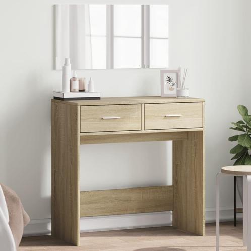 vidaXL Kaptafel met spiegel 80x39x80 cm sonoma eikenkleurig, Huis en Inrichting, Tafels | Kaptafels, Nieuw, Verzenden