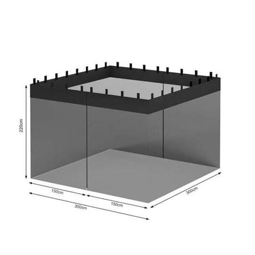 Insectennet 300 x 300 x 220 - Partytent - Paviljoen - Zwart, Tuin en Terras, Partytenten, Ophalen of Verzenden