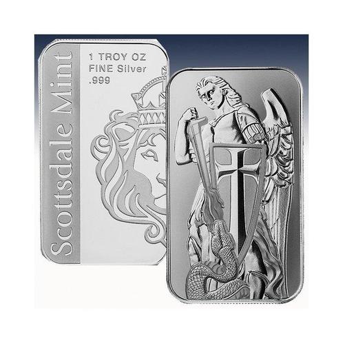 Wereld. Silver bar 2021 Archangel Michael, 1 Oz (.999), Postzegels en Munten, Munten | Europa | Niet-Euromunten