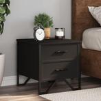 vidaXL Nachtkastjes 2 st 40x41x40 cm bewerkt hout zwart, Minder dan 45 cm, Verzenden, Nieuw, Minder dan 55 cm