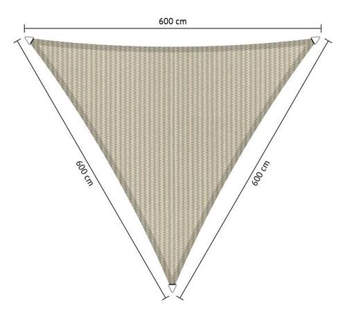 Premium schaduwdoek 6x6x6m driehoek waterdoorlatend Saha..., Tuin en Terras, Schaduwdoeken