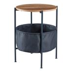 [en.casa] Bijzettafel Suonenjoki 59x47cm zwart en walnootkle, Huis en Inrichting, Tafels | Bijzettafels, Verzenden, Nieuw
