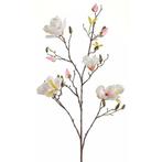 Kunstbloem Magnolia tak 105 cm creme wit/roze - Overige ku.., Ophalen of Verzenden
