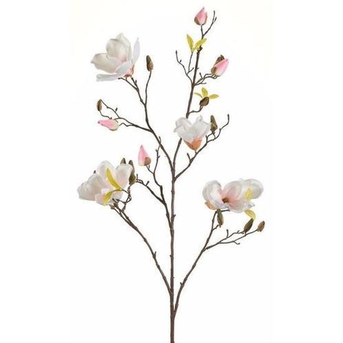 Kunstbloem Magnolia tak 105 cm creme wit/roze - Overige ku.., Huis en Inrichting, Kamerplanten, Ophalen of Verzenden