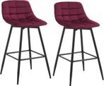 WOLTU  Barkrukken - Barstoelen - Set van 2 - Fluweel - Wijn, Verzenden, Nieuw