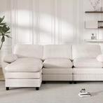 Modulaire Velvet Bank met Ottoman – Lounge Sofa, Huis en Inrichting, Slaapkamer | Slaapbanken, Verzenden, Nieuw