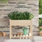 vidaXL Tuin Bloempot Beige 90 x 90 x 76.5 cm Massief, Tuin en Terras, Bloembakken en Plantenbakken, Verzenden, Nieuw, Hout, 60 tot 100 cm