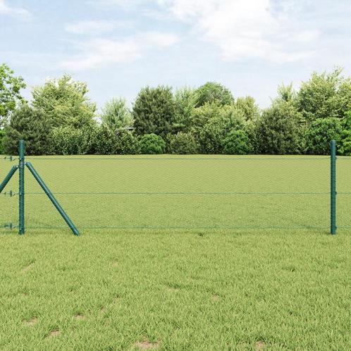 vidaXL Zeshoekige Omheining Grijs Groen 1000 x 0.07 x 100 cm, Tuin en Terras, Schuttingen, Nieuw, IJzer, Verzenden