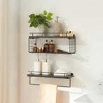 Wandplank Vik set van 2 zwart [en.casa], Huis en Inrichting, Verzenden, Nieuw