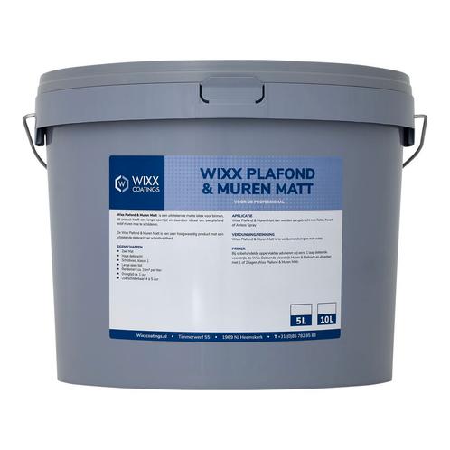 Wixx Plafond &amp; Muren Matt 10L, Doe-het-zelf en Verbouw, Verf, Beits en Lak, Verf, Overige kleuren, Nieuw, 5 tot 10 liter, Verzenden