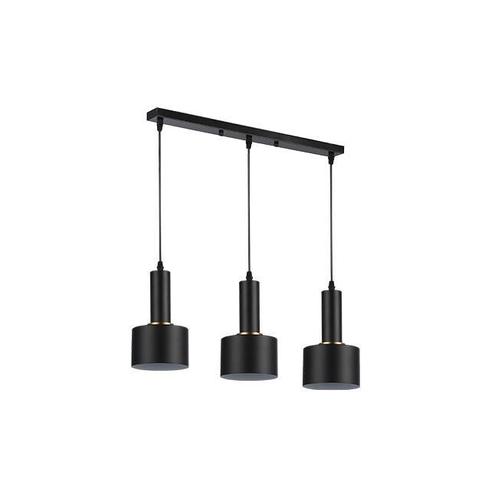 Hanglamp | Tema | Zwart | 3 lichts | E27 Fitting, Huis en Inrichting, Lampen | Hanglampen, 50 tot 75 cm, Nieuw, Metaal, Ophalen of Verzenden