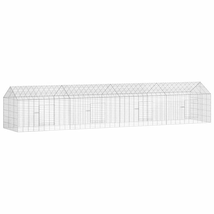 vidaXL Konijnenkooi Zilver 400 x 78 x 78 cm Gegalvaniseerd, Dieren en Toebehoren, Knaagdieren en Konijnen | Hokken en Kooien, Nieuw