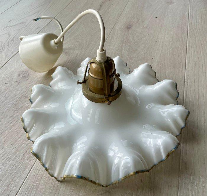 Lamp - Glas, Messing, Antiek en Kunst, Curiosa en Brocante