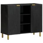 vidaXL Dressoir 90x33x75 cm bewerkt hout zwart, Huis en Inrichting, Woonaccessoires | Cd- en Dvd-rekken, Verzenden, Nieuw