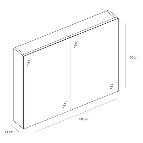 Spiegelkast Differnz Somero 80 cm Antraciet, Huis en Inrichting, Badkamer | Badkamermeubels, Ophalen of Verzenden