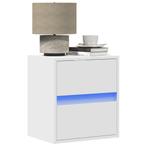 vidaXL Nachtkastjes met LEDs 2 st wandgemonteerd wit, Verzenden, Nieuw, Hout
