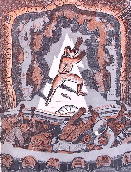 Het theater van Hitler op spotprent (lijst optie, Lithos), Antiek en Kunst, Kunst | Litho's en Zeefdrukken, Verzenden