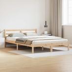 vidaXL Bedframe met hoofdeinde Bruin 220 x 140 cm Massief, Huis en Inrichting, Slaapkamer | Bedden, Verzenden, Nieuw, Bruin, Hout