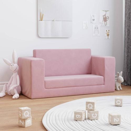 vidaXL Kinderslaapbank 2-zits zacht pluche roze, Kinderen en Baby's, Kinderkamer | Overige Meubels, Nieuw, Verzenden