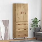 vidaXL Highboard Artisan Eiken 69,5 x 34 x 180 cm Bewerkt, Huis en Inrichting, Kasten | Buffetkasten, Minder dan 50 cm, Verzenden