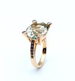 Ring - 18 karaat Roségoud Quartz - Diamant, Nieuw