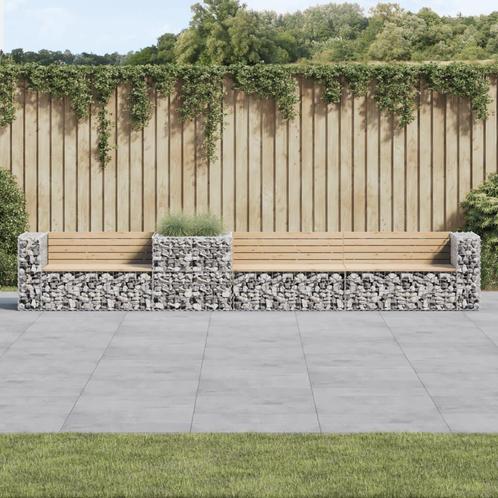 vidaXL Tuinbank met schanskorf massief grenenhout, Tuin en Terras, Tuinbanken, Nieuw, Verzenden