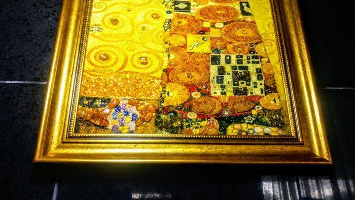 100% natuurlijk - Barnsteen - Baltic Amber mosaic - Klimt, Antiek en Kunst, Curiosa en Brocante