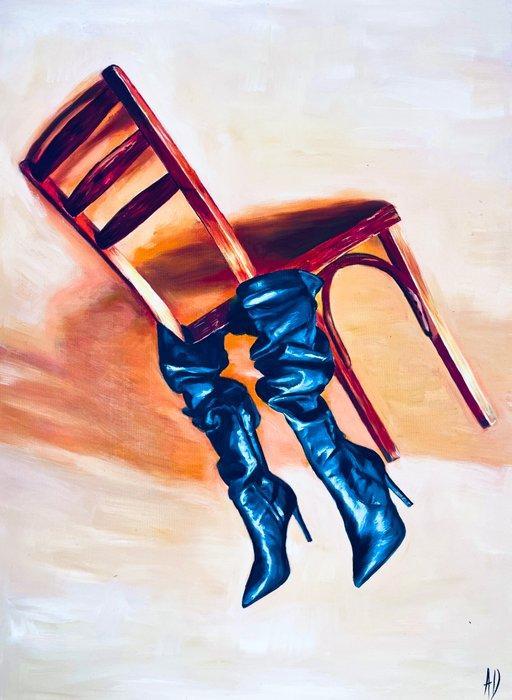 Anne Dias - (100% handpainted !) The Wrong Legs, Antiek en Kunst, Kunst | Schilderijen | Modern