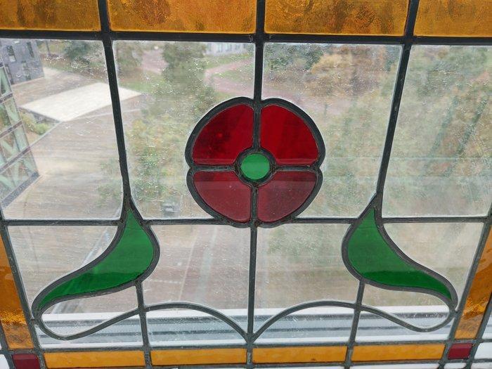 Art Deco Glas-in-loodraam - 1930-1940, Antiek en Kunst, Curiosa en Brocante