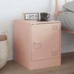 vidaXL Nachtkastje 34,5x39x44 cm staal roze, Huis en Inrichting, Verzenden, Nieuw, Metaal of Aluminium