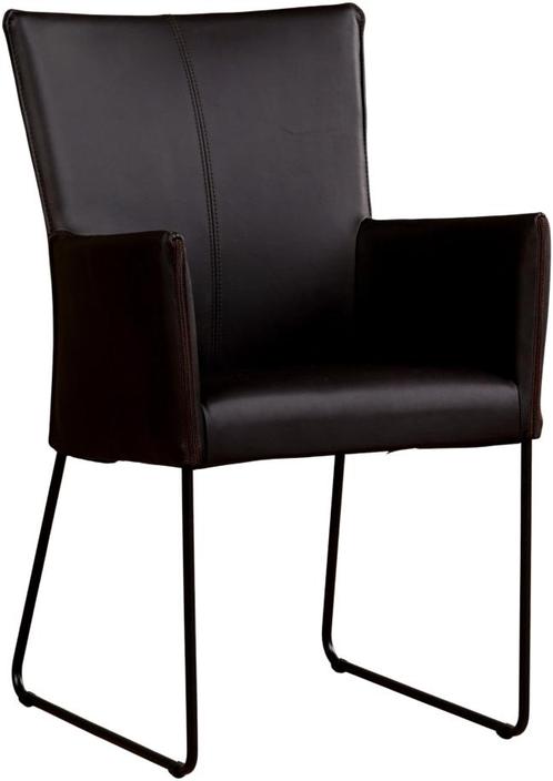 Donkerbruine leren industriële eetkamerstoel - Rancho Leer M, Huis en Inrichting, Stoelen, Eén, Overige kleuren, Nieuw, Leer, Ophalen of Verzenden