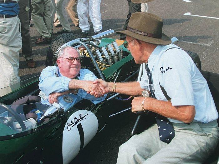 Brabham - Jack Brabham & Stirling Moss - Foto, canvas, Verzamelen, Automerken, Motoren en Formule 1