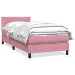 vidaXL Boxspring met matras fluweel roze 100x220 cm, Huis en Inrichting, Slaapkamer | Bedden, Verzenden, Nieuw, Stof