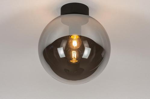 Rietveld Plafondlampen - Zwart, Grijs - Glas, Metaal, Huis en Inrichting, Lampen | Plafondlampen, Verzenden