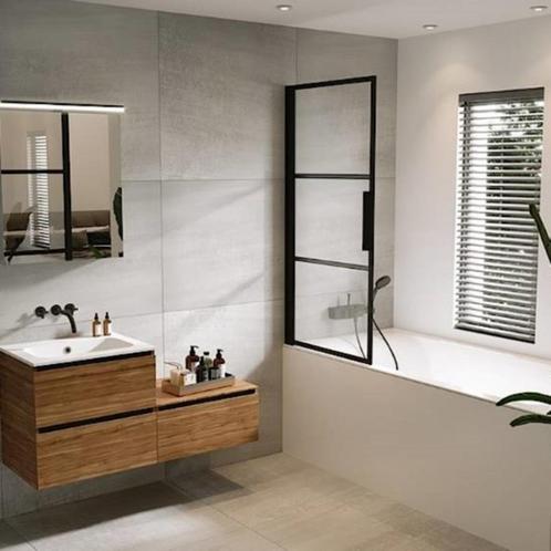 Badwand met Klapdeur Riho Grid 80x150 cm 6 mm Helderglas, Doe-het-zelf en Verbouw, Sanitair, Bad, Nieuw, Ophalen of Verzenden
