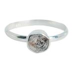 Geboortesteen Ring Ruwe Herkimer Diamant April - 925 Zilver, Nieuw, Verzenden