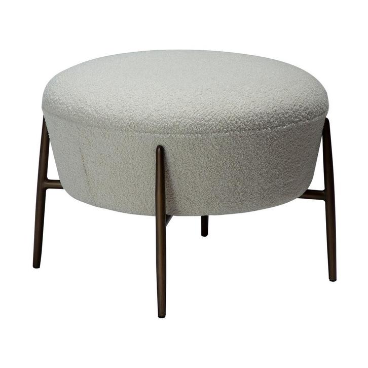 *WOONWINKEL* Dan-Form Orbit Ronde Poef Boucle Dove Lichtgrij, Huis en Inrichting, Banken | Voetenbanken en Poefen, Nieuw, Verzenden
