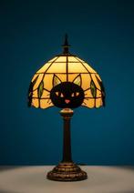 Tiffany - Tafellamp - Glas-in-lood, Metaal - (Le Chat Noir)