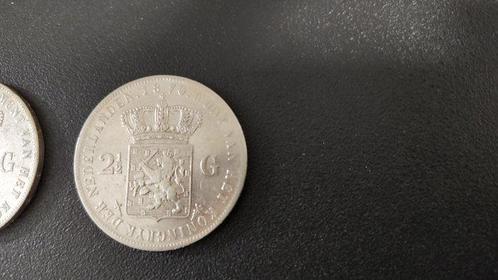 Nederland. Willem III. 2 1/2 Gulden 1874/1870, 2 stuks, Postzegels en Munten, Munten | Nederland