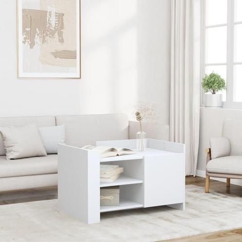 vidaXL Salontafel 80x50x50 cm bewerkt hout wit, Huis en Inrichting, Tafels | Salontafels, 50 tot 100 cm, Nieuw, Overige houtsoorten