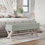 vidaXL Opbergkruk 110x45x49 cm fluweel lichtgrijs, Huis en Inrichting, Banken | Voetenbanken en Poefen, Verzenden, Nieuw