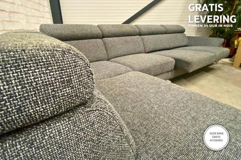 GRATIS LEVERING HEEL NL Mooie Montel Grijs Stoffen Hoekbank, Huis en Inrichting, Banken | Bankstellen, 300 cm of meer, 150 cm of meer