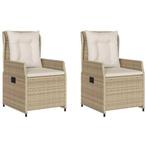 2x Verstelbare Tuinstoel Beige - retourdeal - Luxe & Comfort, Ophalen of Verzenden, Nieuw, Rotan, Verstelbaar