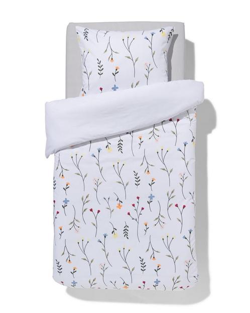 HEMA Dekbedovertrek zacht katoen 140x200/220 bloemen wit, Huis en Inrichting, Slaapkamer | Beddengoed, Nieuw, Verzenden